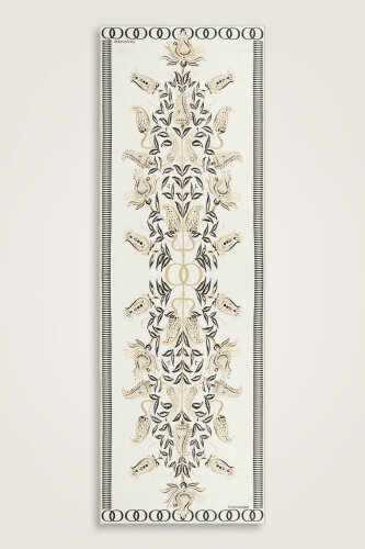 Tulip Era Beige Silk Shawl - Imannoor (1)