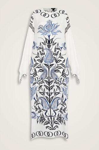 Tulip Era Blue Silk Dress - 2