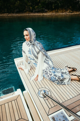 Tulip Era Blue Silk Dress 
