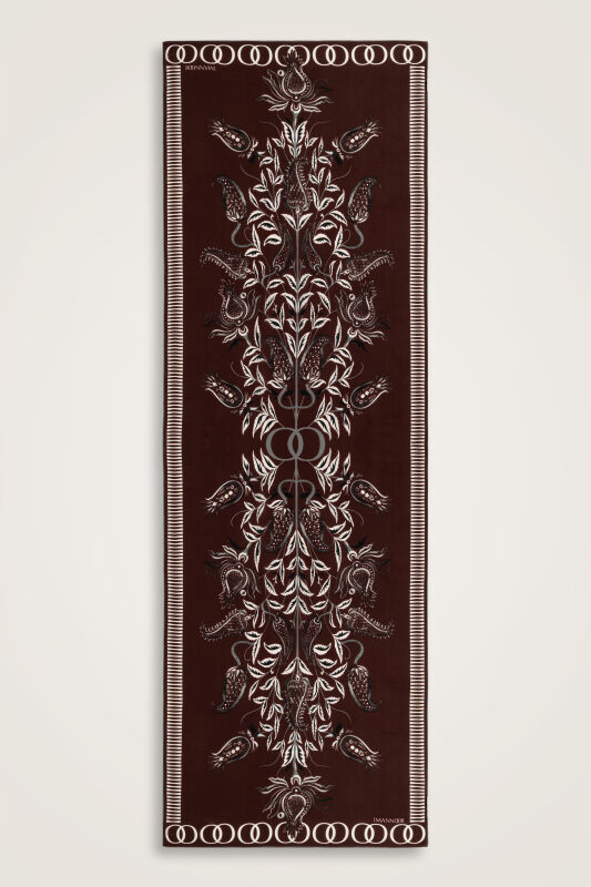 Tulip Era Burgundy Silk Shawl - 2