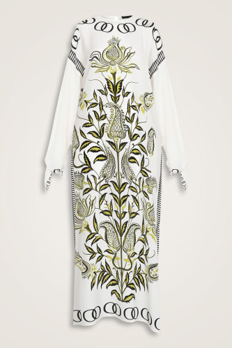 Tulip Era Green Silk Dress - 2