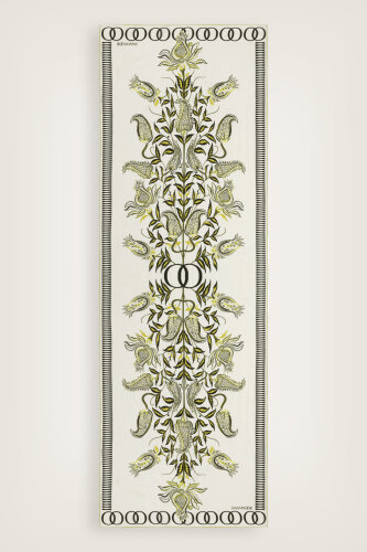 Tulip Era Green Silk Shawl 