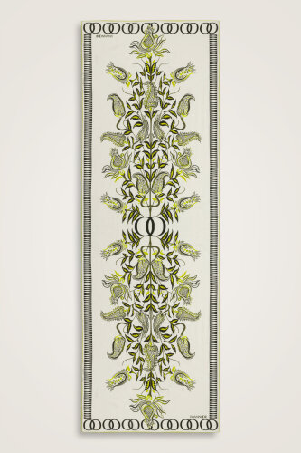 Tulip Era Green Silk Shawl - 2