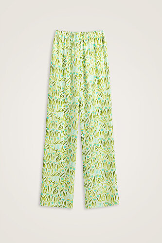 Tulip Field Nile Green Crepe Silk Trousers - 1