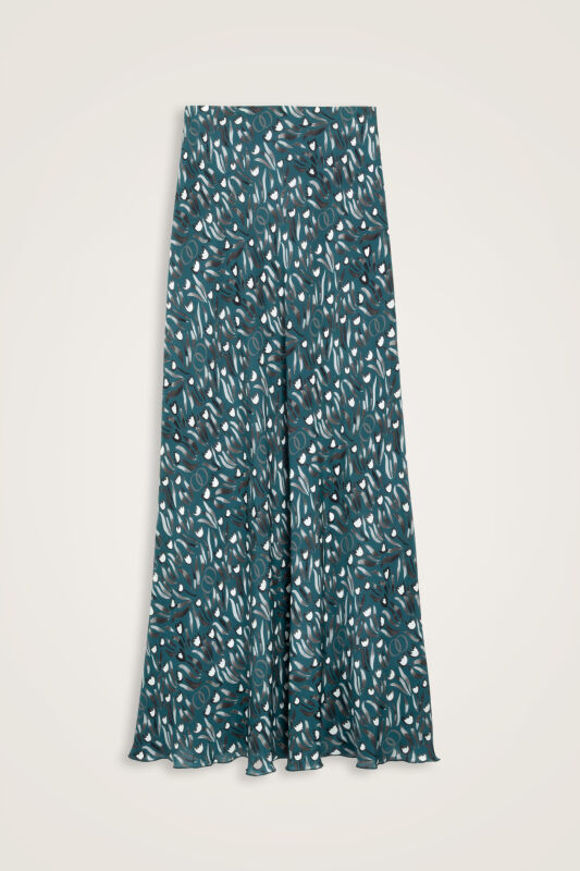 Tulip Field Oil Silk Skirt - 2