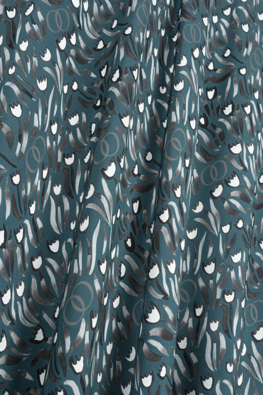 Tulip Field Oil Silk Skirt - 4