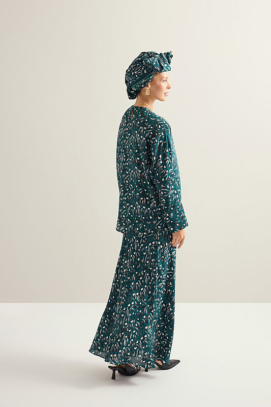 Tulip Field Oil Silk Skirt - 3