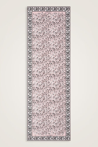 Tulip Field Powder Pink Crepe Silk Scarf - 2