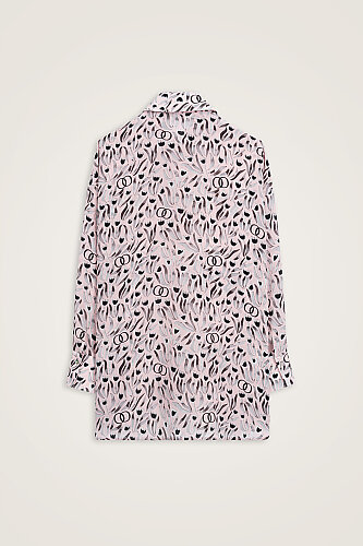 Tulip Field Powder Pink Crepe Silk Shirt - 6