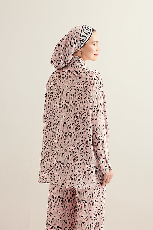 Tulip Field Powder Pink Crepe Silk Shirt - 5