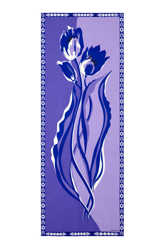 Tulip Silk Shawl Lilac - 2