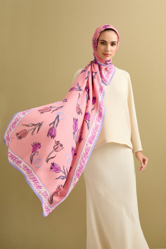 Tulip Noor Flosh Viscose Shawl Pink 