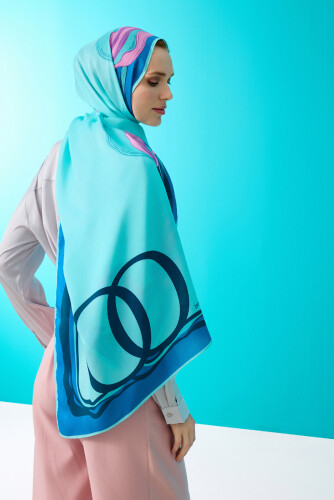 Tulip Noor Flush Viscose Shawl Turquosie 