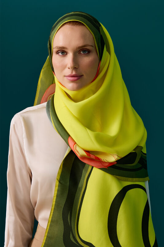 Tulip Noor Flush Viscose Shawl Yellow - 4