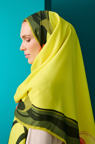 Tulip Noor Flush Viscose Shawl Yellow - 3