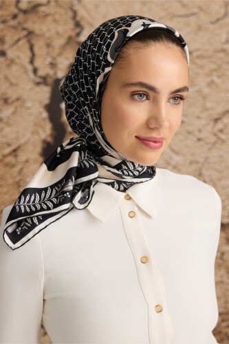 Tulip Noor Silk Scarf Black 