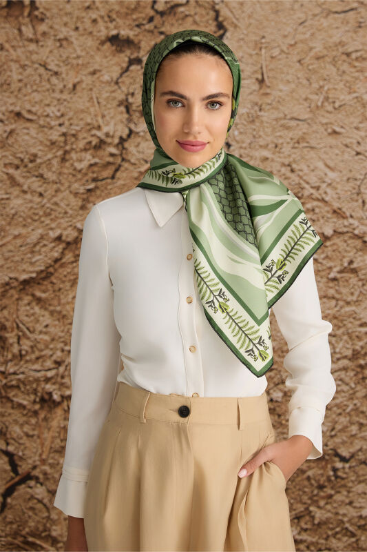 Tulip Noor Silk Scarf Green - 4