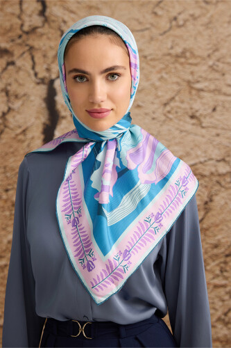 Tulip Noor Silk Scarf Turquoise 