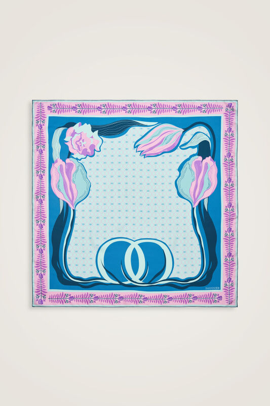 Tulip Noor Silk Scarf Turquoise - 2