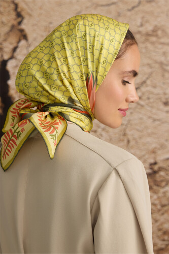 Tulip Noor Silk Scarf Yellow - 1