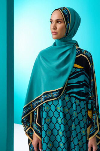 Tulip Noor Silk Shawl Turquoise 