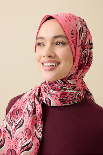 Tulip Pink Cotton Silk Shawl - Imannoor