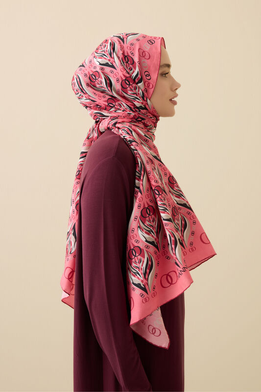 Tulip Pink Cotton Silk Shawl - 3