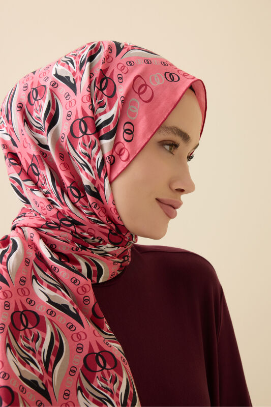 Tulip Pink Cotton Silk Shawl - 5