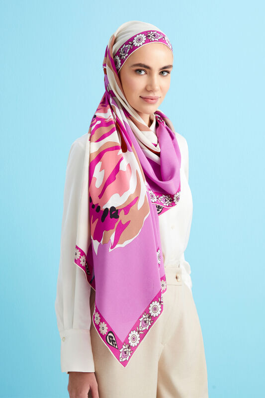 Tulip Silk Shawl Pink - 1