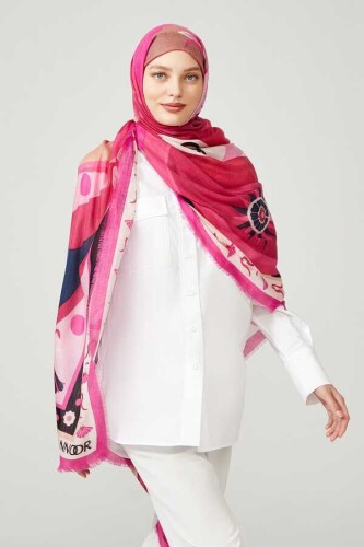 Ottoman Cashmere Silk Shawl Pink