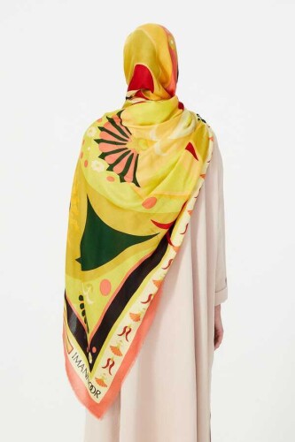 Tulip Cashmere Silk Shawl Yellow - 4