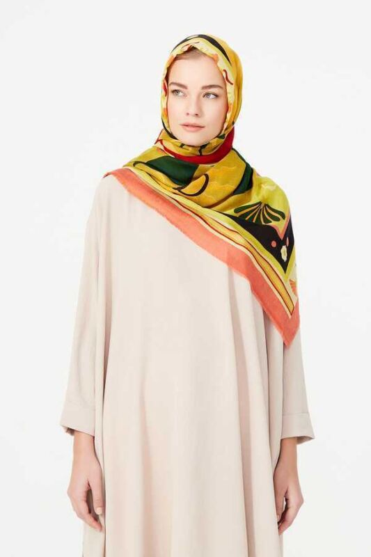 Tulip Cashmere Silk Shawl Yellow - 5