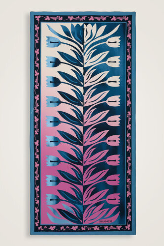 Tulip Way Cotton Voile Pareo/Shawl Petrol Blue 