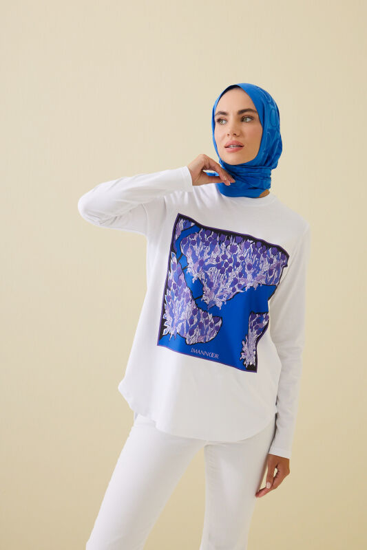 Tulips of the Bosphorus Long Sleeve White T-Shirt - 1