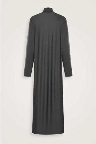 Turtleneck Black Combed Cotton Dress - 4