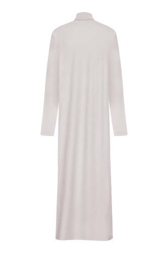 Turtleneck Open Stone Combed Cotton Dress - 2
