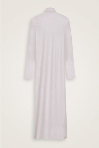 Turtleneck Open Stone Combed Cotton Dress - Imannoor (1)