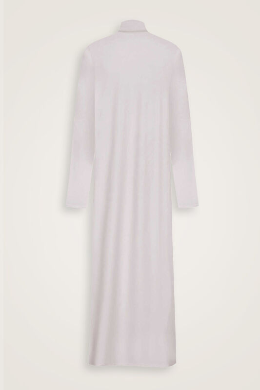 Turtleneck Open Stone Combed Cotton Dress - 2