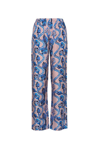 Tutti Frutti Blue Silk Pajama Pants 