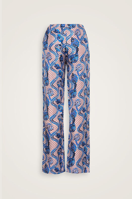 Tutti Frutti Blue Silk Pajama Pants - 2