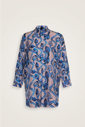 Tutti Frutti Blue Silk Shirt Pajamas 