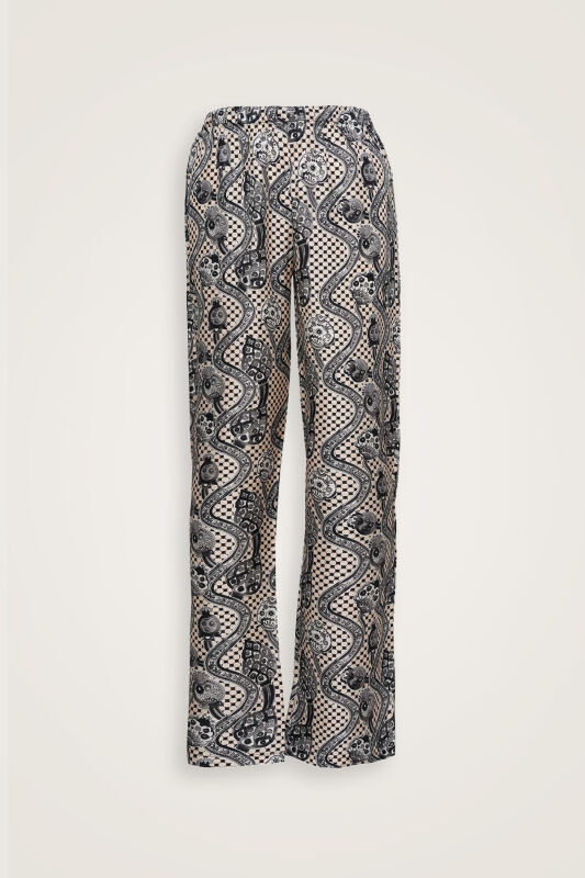 Tutti Frutti Cream Silk Pajama Pants - 1