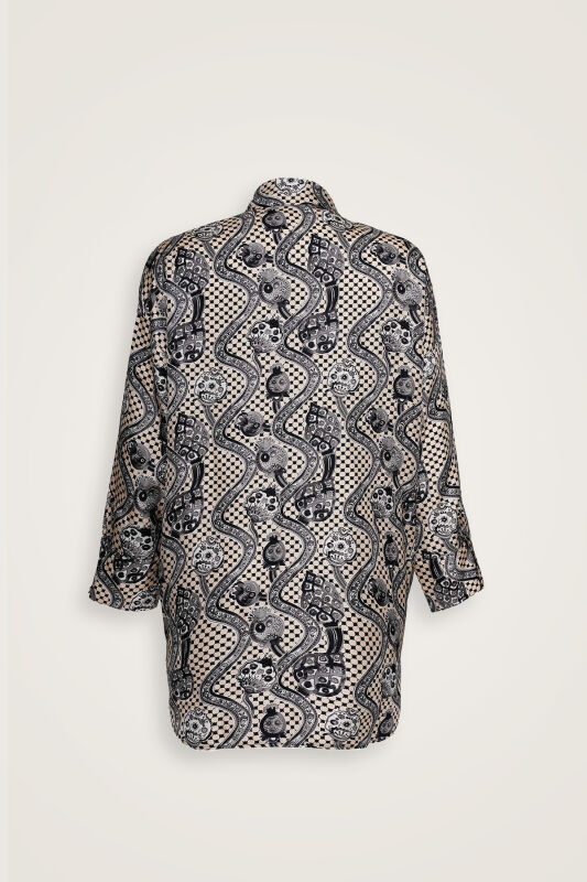 Tutti Frutti Cream Silk Shirt Pajamas - 2