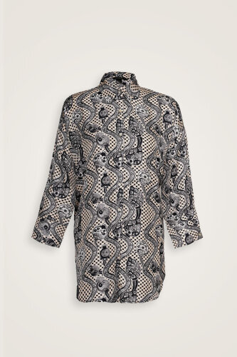 Tutti Frutti Cream Silk Shirt Pajamas - 1