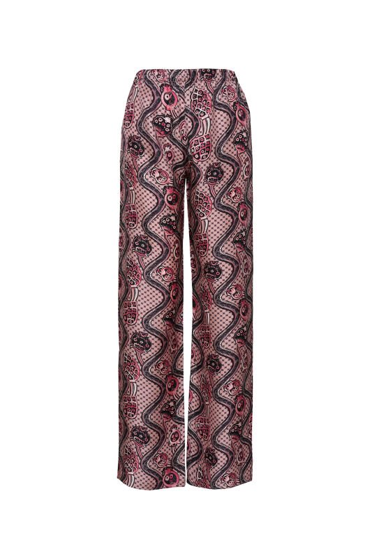 Tutti Frutti Pink Silk Pajama Pants - 1