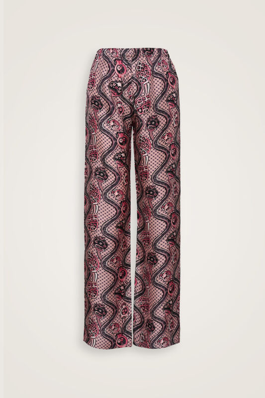 Tutti Frutti Pink Silk Pajama Pants - 1