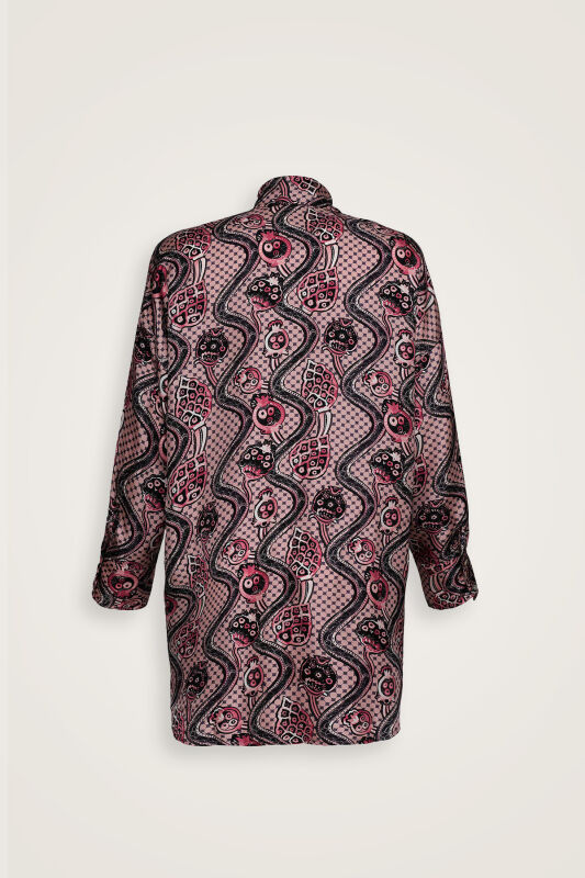 Tutti Frutti Pink Silk Shirt Pajamas - 2