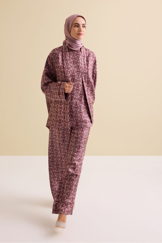 Twist Coral Silk Trousers - 1