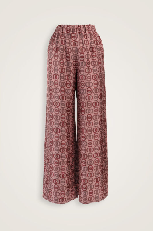 Twist Coral Silk Trousers - 2