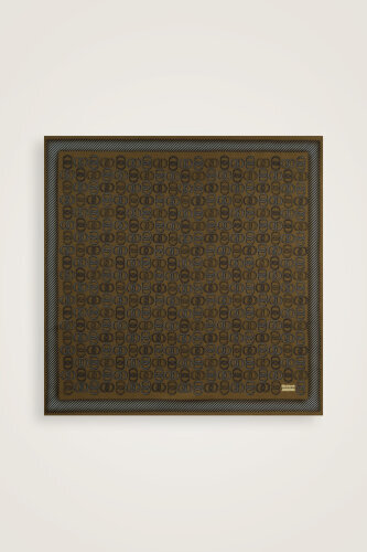 Twist Gold Crepe Silk Scarf - Imannoor (2)